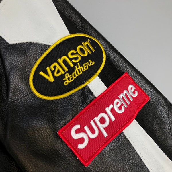 シュプリーム vanson 偽物 ヴァンソン レザー ボーン ジャケット Shg54235